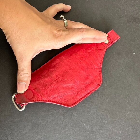 Balenciaga Red Leather Hand Wrist Cuff Coin Purse Mini Wallet - Picture 5 of 9